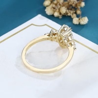 Bague de fiançailles et de mariage en diamant de laboratoire, argent sterling 925, certifiée IGI, CVD HPHT, plaqué or massif 18 carats, coupe marquise pour femme