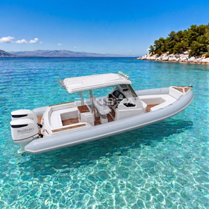 Bote RIB Profesional de Lujo de 9.6m, de Fibra de Vidrio y PVC, Bote Inflable Rígido para Pesca, Buceo y Recreación, con T-TOP Rígido - Product Image 3
