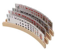 Support de rangement incurvé en bois de pin naturel et hêtre pour cartes à jouer, plateau de rangement pour cartes de poker, artisanat, logo personnalisé