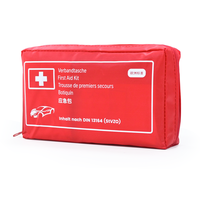 Trousse de secours portable et étanche DIN13164 avec pansements en nylon rouge pour voiture et usage extérieur