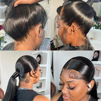 Peluca de Cabello Humano HD 13x6 con Frente de Encaje, Cabello Virgen con Cutícula Alineada, Peluca con Frente de Encaje HD, Pelucas Completas de Encaje 360 para Mujeres Negras