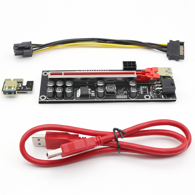 PCIE Riser VER010s Plus GPU USB 3.0 Cable PCI Express X16 Express Adapter Molex 6Pin