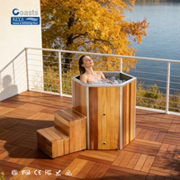 Bain froid extérieur moderne en cèdre hexagonal pour spa à domicile, avec refroidisseur et filtre
