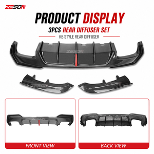 Difusor Trasero de 3 Piezas Estilo KB de Fibra de Carbono Seca con LED para <span class=keywords><strong>BMW</strong></span> Serie 4 G22 G23 430i M440i Coupé Convertible <span class=keywords><strong>2020</strong></span>+ - Product Image 3