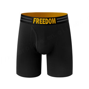 Calzoncillos de algodón y LICRA para hombre, ropa interior elástica de alta calidad, transpirable, color negro sólido, bóxer para hombre - Product Image 4