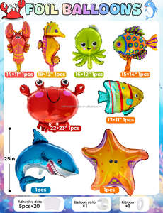 พวงมาลัยลูกโป่งใต้ทะเลชุดอุปกรณ์ตกแต่งงานปาร์ตี้ธีมมหาสมุทรอุปกรณ์งานเลี้ยงวันเกิดทารกฝักบัวงานแต่งงาน - Product Image 4