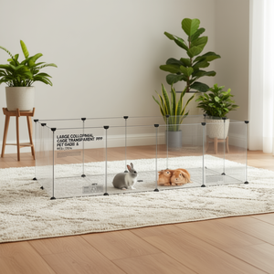 Jaula Plegable Grande para Mascotas, Transparente, de PP, para Interiores - Product Image 2