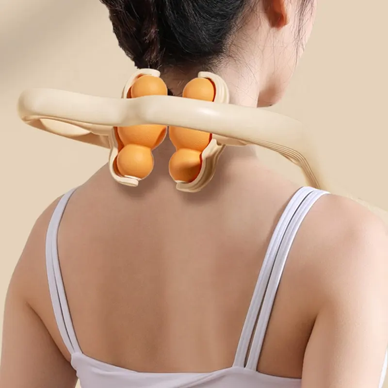 Massaggiatore per terapia del collo multifunzione a 6 ruote rullo per impastare massaggiatore manuale per collo a rullo per la spalla del collo