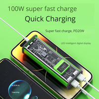 Chargeur portable 100W 20000mAh Mini USB & USB-C, Power Bank à charge rapide PD 3.0 avec écran LED, batterie externe pour téléphone