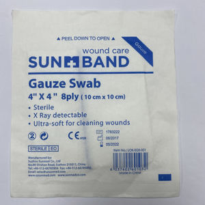 Cotonetes cirúrgicos detecáveis de gaze 100% algodão com almofadas de gaze de raios <span class=keywords><strong>X</strong></span> - Product Image 2