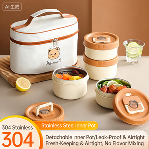 กล่องข้าวพับได้ สแตนเลส 304 ปลอดสาร BPA ใช้กับไมโครเวฟได้ ป้องกันการรั่วซึม พกพาสะดวก ความจุ <span class=keywords><strong>1</strong></span>-<span class=keywords><strong>3</strong></span> ลิตร สำหรับเด็กและนักเรียน - Product Image 6