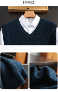 100% Cashmere Người Đàn Ông Vest Giản Dị Nội Mông Cổ Tùy Chỉnh Tiêu Chuẩn Mùa Đông V Cổ Dệt Kim Cashmere Áo Len - Product Image 5