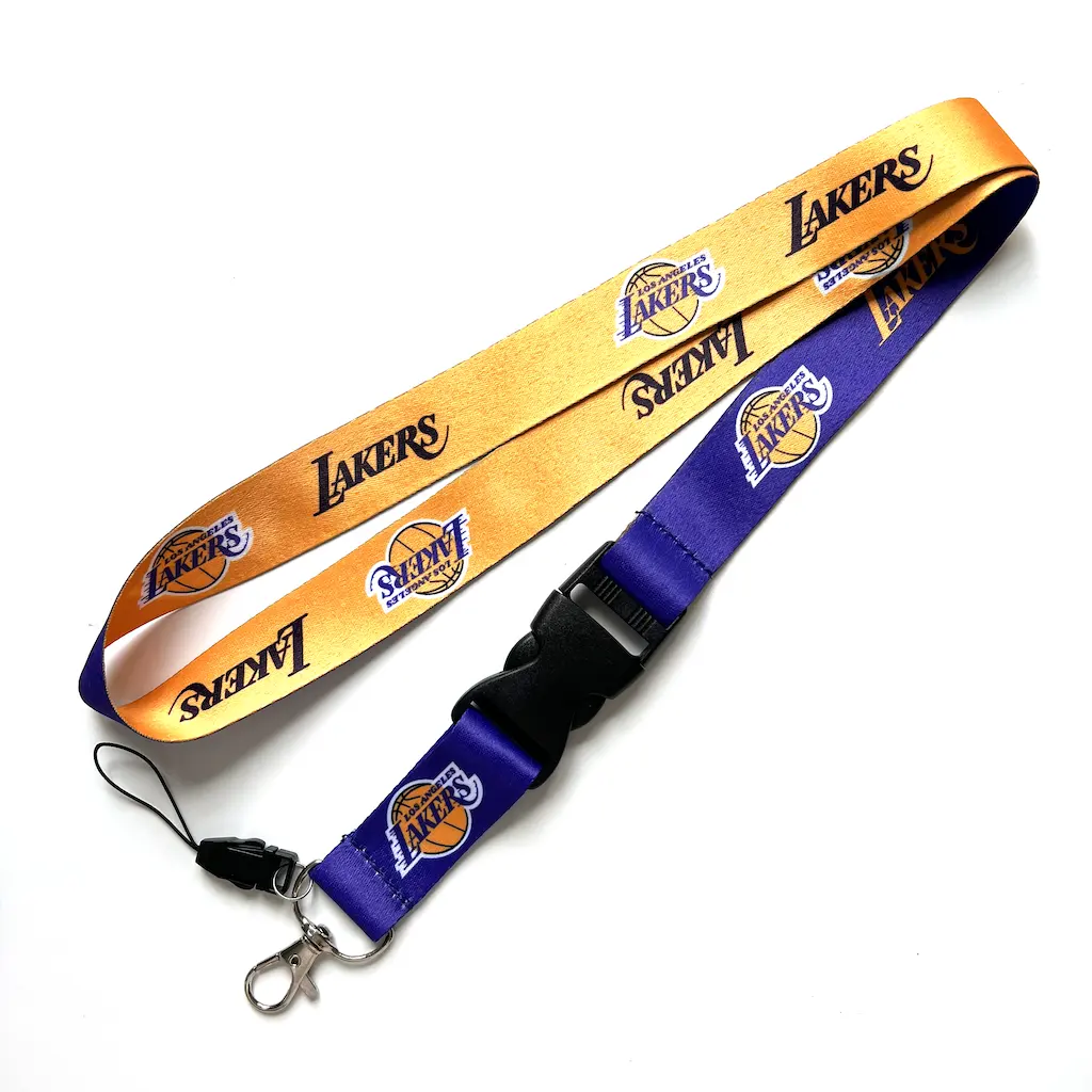 DNC fashion america sport basketball team keychain sublimation printing logo lakers lanyards