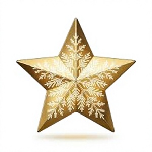 Sculpture murale élégante en forme d'étoile dorée, décoration de Noël, thème festif, décoration géométrique en métal pour la maison, salon, style contemporain - Product Image 1