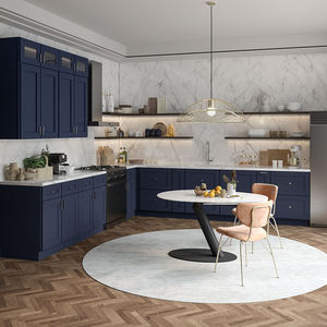 Gabinete de cocina con acabado lacado y coctelera norteamericano moderno en MDF de madera contrachapada sólida azul marino con bisagra y fregadero para uso en el hogar y el apartamento - Product Image 2