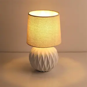 Modern Milky White Ceramic Style Desk Lamp Living Room Bedroom LED Lighting Desk Lamp