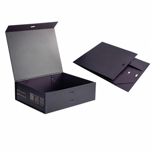 Custom One‑Piece Collapsible <b>Magnetic</b> Gift Box With Ribbon Logo Print Foldable Paper Gift Box For Cosmetic Clothing Wedding Gift - Product Image 2