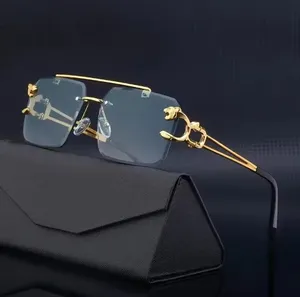 Lunettes de soleil vintage <span class=keywords><strong>tendance</strong></span> 2027 de haute qualité à double pont pour femme, lunettes de soleil de luxe en métal pour homme - Product Image 1