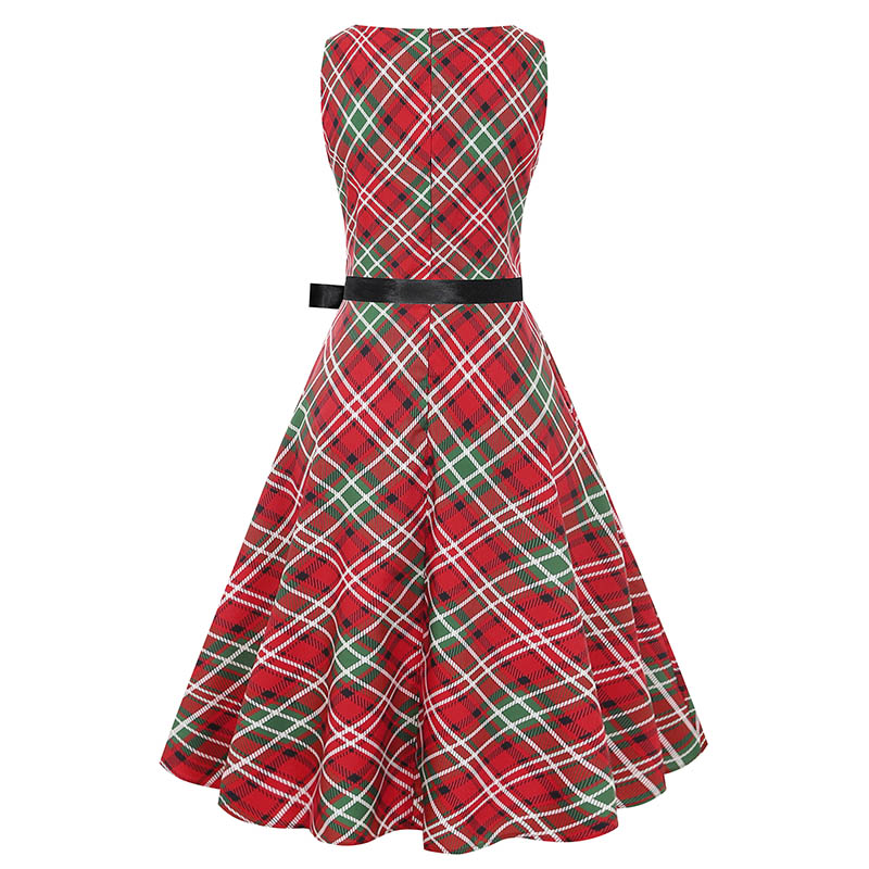 green emerald velvet dress Plaid Greta Dress 3X main image 1