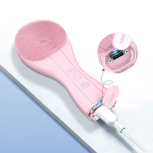 3 in 1 ricarica usb ad ultrasuoni detergente per il viso spazzola per la pulizia del viso scrubber in silicone pulizia profonda cura della pelle