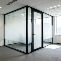 Cloison de bureau moderne modulaire insonorisée sans cadre, démontable, en acier trempé, simple ou double vitrage, cloison en verre transparent pour villa, hôtel, salle de bain