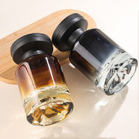 Bouteilles en verre transparentes de luxe de 120 ml pour diffuseur de parfum d'ambiance avec bouchon, pour huiles essentielles et désodorisants
