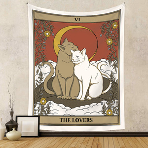 Mặt Trăng Tarot Tấm Thảm Tường Treo Boho Kawaii Phòng Trang Trí Nội Thất Thẩm Mỹ Ảo Quan Hippie Vải Dễ Thương Mèo Lớn Tấm Thảm Cho Phòng Ngủ - Product Image 3