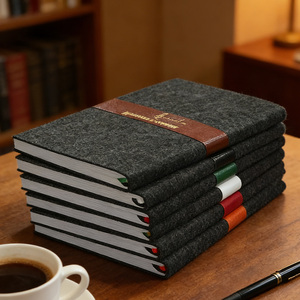 Agenda Ecológica Personalizada de Tapa Blanda de Fieltro y Cuero PU, Cosida, 160 Páginas, para la Escuela, Oficina, Reuniones, Diario - Product Image 3