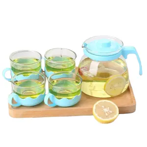 Ensemble de théière en verre transparent Offre Spéciale théière parfumée résistante à la chaleur domestique infuseur à thé filtre à thé