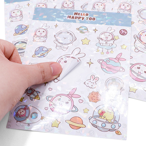 Feuille d'autocollants en vinyle Kawaii Anime Cartoon <span class=keywords><strong>mignon</strong></span> décoratif Happy Too Kiss Cut - Product Image 3