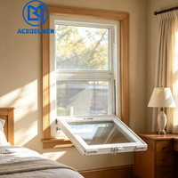 Fenêtre coulissante moderne en PVC résistante aux intempéries avec moustiquaire en fibre de verre et double vitrage, fenêtre à guillotine sur mesure pour maisons