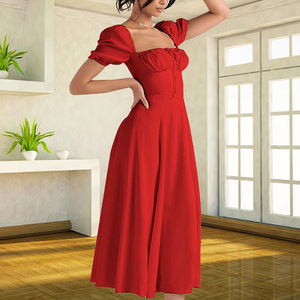 Abito Estivo da <span class=keywords><strong>Donna</strong></span> Elegante e Sensuale con Spacco, Stile Floreale Fresco e Sottile, Vestito <span class=keywords><strong>Casual</strong></span> Primaverile a Bretelle - Product Image 5