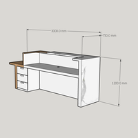 Table de réception de bureau en bois au design moderne et luxueux, comptoir de réception de salon de beauté en marbre
