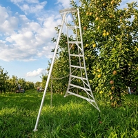 Escalera Profesional para Cosecha en Huertos, 6 Peldaños, Diseño de Trípode Plegable, Capacidad de 330 lb, Altura de 9.8 pies, para Recolección de Manzanas y Cerezas en Granjas