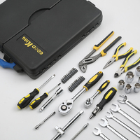 Nouvelle boîte à outils de réparation automobile à double porte, 110 pièces, jeu de clés à douille, clé à cliquet, clé Allen, clé à douille en chrome vanadium, outils mécaniques