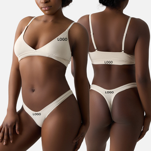 SK1233&SK1233-1 Slip Tanga Sexy in Jersey di Cotone, Intimo Traspirante Antibatterico, Reggiseno e Mutandine per il Relax - Product Image 1