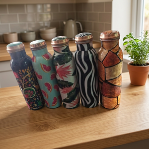 Botella de Agua de Acero al Carbono con Diseño Floral y Tapa de Rosca, Reutilizable, Ecológica, Anticorrosiva, para Adultos, Ideal para Viajes - Product Image 1