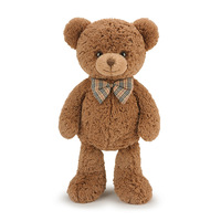 Peluche Ours en Peluche Claire à Motif Vague avec Nœud Papillon, Adorable Ours à Câliner, Vente en Gros, Poupée Animale en Peluche