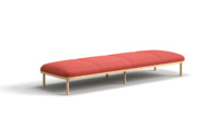 Banc d'attente rectangulaire rembourré en tissu pour salle d'attente de centre médical, hôpital ou clinique