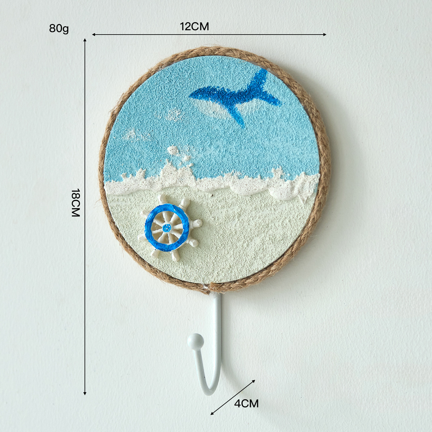 Round single hook light blue