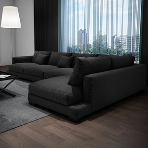 Sofá de Tela de Látex y Algodón-Lino, Chaise Longue Grande, Estilo Italiano, para Sala de Estar, Completamente Ensamblado, <span class=keywords><strong>en</strong></span> Forma de L, Desmontable - Product Image 4