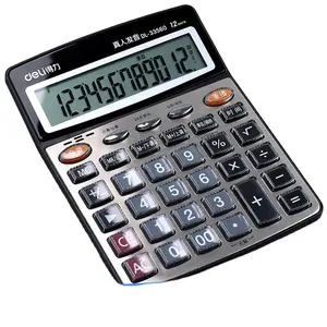 Deli 33560 kalkulator asli suara kantor akuntan dengan suara