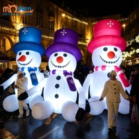 Costume gonflable géant de bonhomme de neige de dessin animé pour défilé de Noël avec souffleur