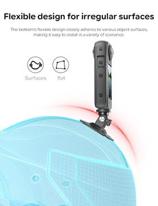 AMGISNユニバーサルフレキシブル接着マウントInsta360/DJI Osmo/GoPro Heroアクションカメラオートバイ用ヘルメットベースアクセサリー - Product Image 2