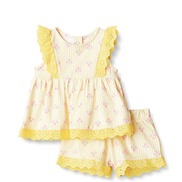 Ensemble de jeu pour bébés et petites filles Custom Essentials X Sofia Grainge, haut en coton à œillets et short, multipacks