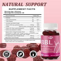 Complément Alimentaire HALAL pour Femmes - Gummies Naturels pour l'Amélioration des Fesses et l'Augmentation des Hanches, 60 Gummies, OEM Disponible