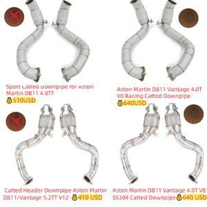Collecteur d'échappement CSZ avec catalyseur pour <span class=keywords><strong>Aston</strong></span> <span class=keywords><strong>Martin</strong></span> DB11 4.0TT Sport Cat Header Downpipe & Front Pipe Tuning Exhaust avec bouclier thermique - Product Image 3