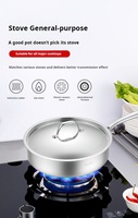 Poêle à frire multifonction moderne en acier inoxydable antiadhésif de 28 cm avec fond en fonte pour steak, œufs, pâtes, compatible gaz et induction