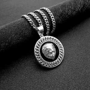 Yunnique – collier avec pendentif tête de Lion Hip Hop, chaîne en acier inoxydable plaqué or, bijoux à la mode unisexes - Product Image 3