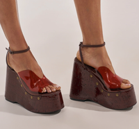 Sandales à talons très hauts et plateforme épaisse, avec bride à la cheville, design personnalisé du fabricant